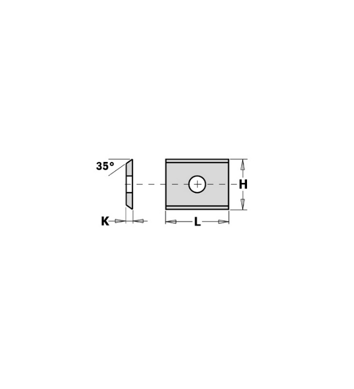 Plaquettes réversibles 2 tranchants 35° 60X12X1.5  CMT