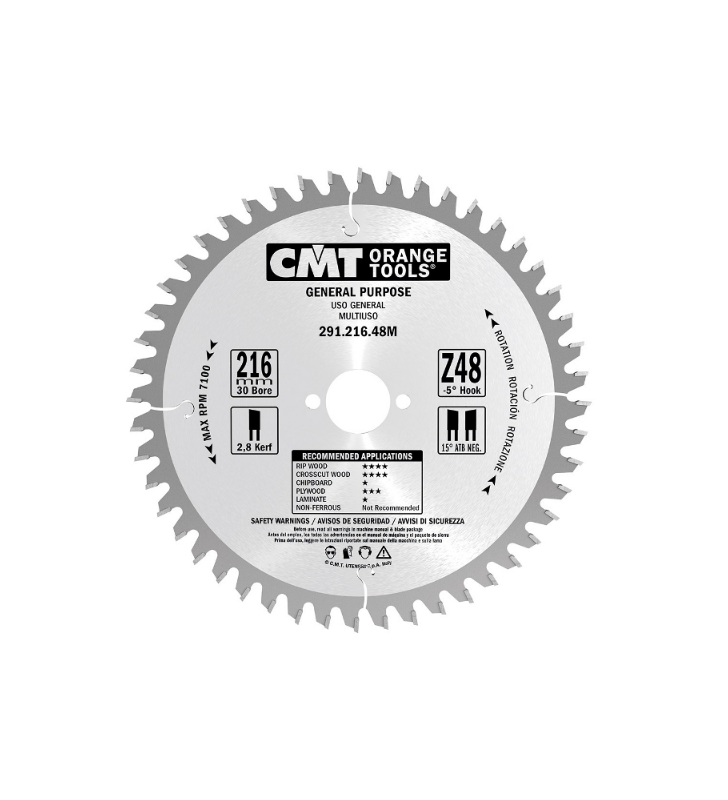 Lame circulaire carbure bois 180X2.6X20-Z24 CMT