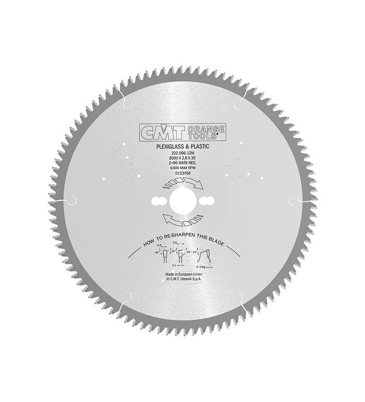 Lames circulaires pour plexiglass et plastique