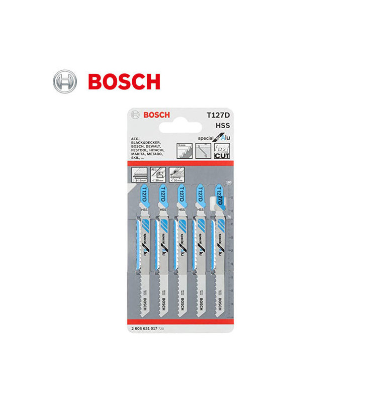 Jeu lame scie sauteuse spécial aluminium (5pcs) BOSCH