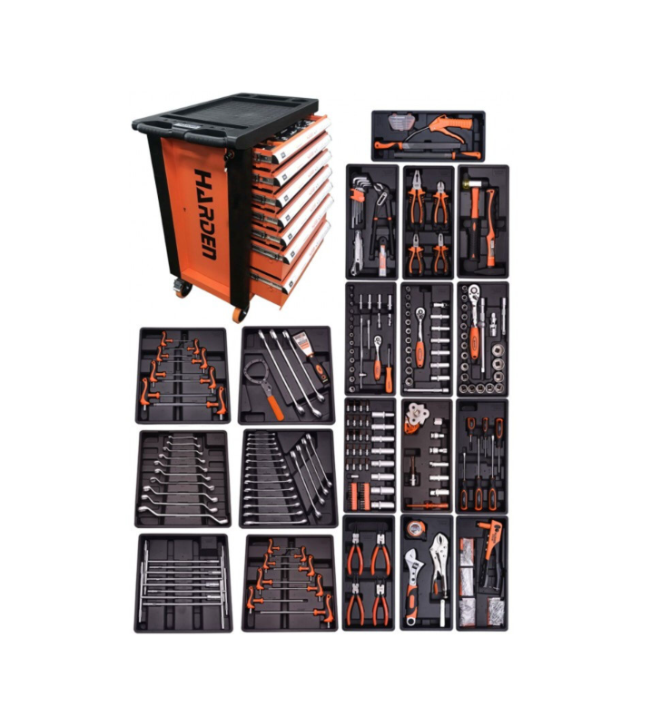 Servante 7 tiroirs remplie 202 outils HARDEN