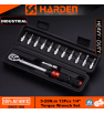 Clé dynamométrique avec douilles 1/4" 5-25NM 13pcs HARDEN