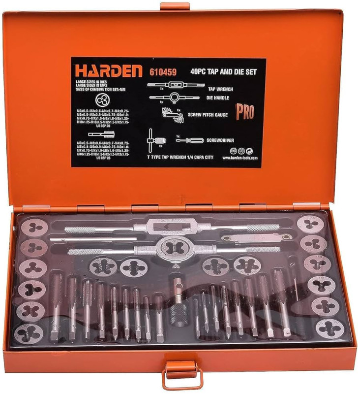 Coffret taraud et filière M3-M12 (40 pcs) HARDEN