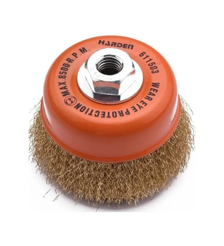 Brosse conique souple 100mm M14 HARDEN