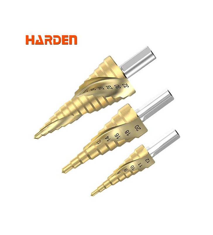 Jeu foret conique étagée 4-12/4-20/4- 32mm (3pcs) HARDEN