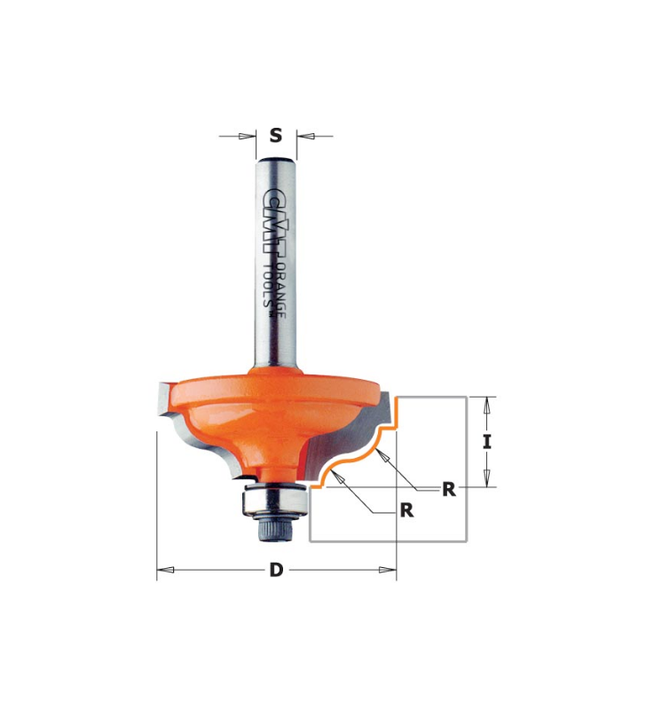 Fraise pour moulures décoratives avec feuillure Ø34,2mm S8 CMT